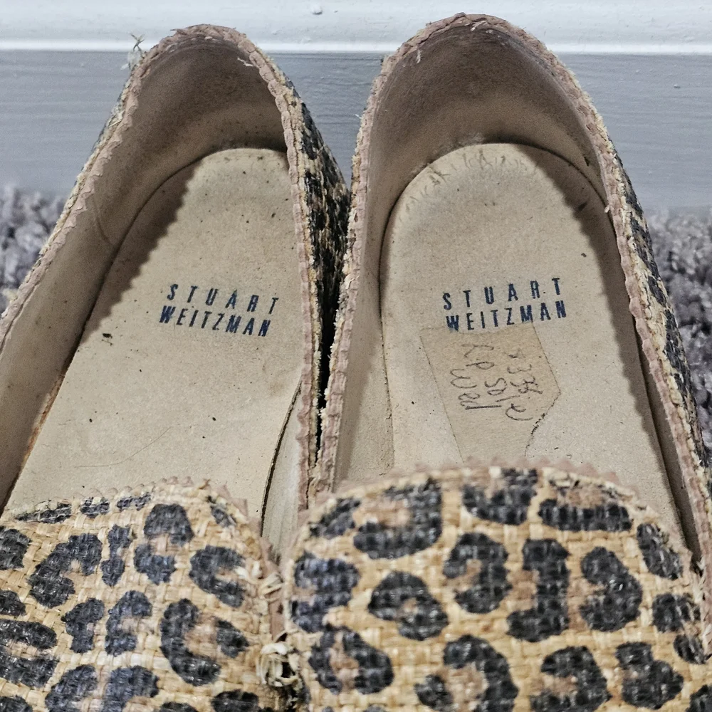 Stuart Weitzman Catalan Leopard Print Espadrilles Size 6